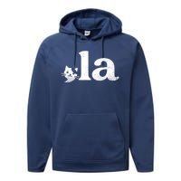 Comma La Cat Retro Vote Kamala Harris 2024 Performance Fleece Hoodie