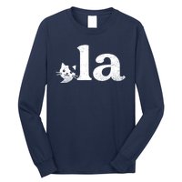 Comma La Cat Retro Vote Kamala Harris 2024 Long Sleeve Shirt