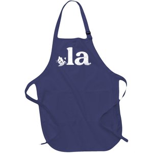 Comma La Cat Retro Vote Kamala Harris 2024 Full-Length Apron With Pockets