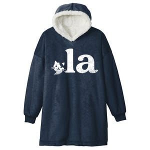 Comma La Cat Retro Vote Kamala Harris 2024 Hooded Wearable Blanket