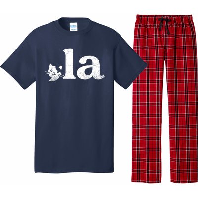 Comma La Cat Retro Vote Kamala Harris 2024 Pajama Set