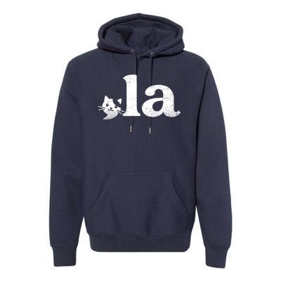 Comma La Cat Retro Vote Kamala Harris 2024 Premium Hoodie