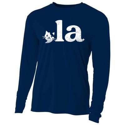 Comma La Cat Retro Vote Kamala Harris 2024 Cooling Performance Long Sleeve Crew