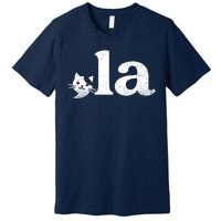 Comma La Cat Retro Vote Kamala Harris 2024 Premium T-Shirt