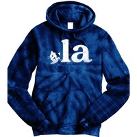 Comma La Cat Retro Vote Kamala Harris 2024 Tie Dye Hoodie