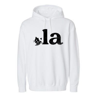 Comma La Cat Retro Vote Kamala Harris 2024 Garment-Dyed Fleece Hoodie