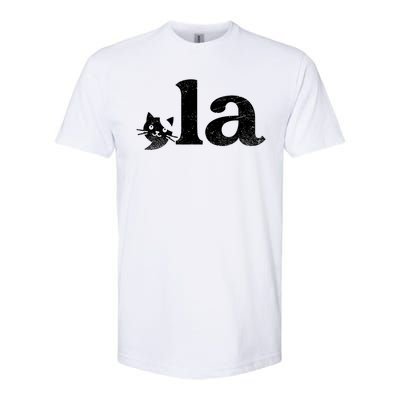 Comma La Cat Retro Vote Kamala Harris 2024 Softstyle® CVC T-Shirt