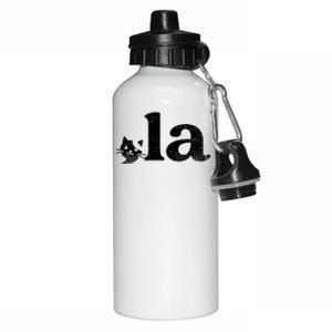 Comma La Cat Retro Vote Kamala Harris 2024 Aluminum Water Bottle