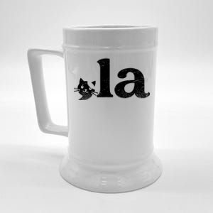 Comma La Cat Retro Vote Kamala Harris 2024 Beer Stein