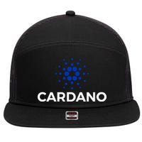 Cardano Logo Crypto Coin Blockchain 7 Panel Mesh Trucker Snapback Hat