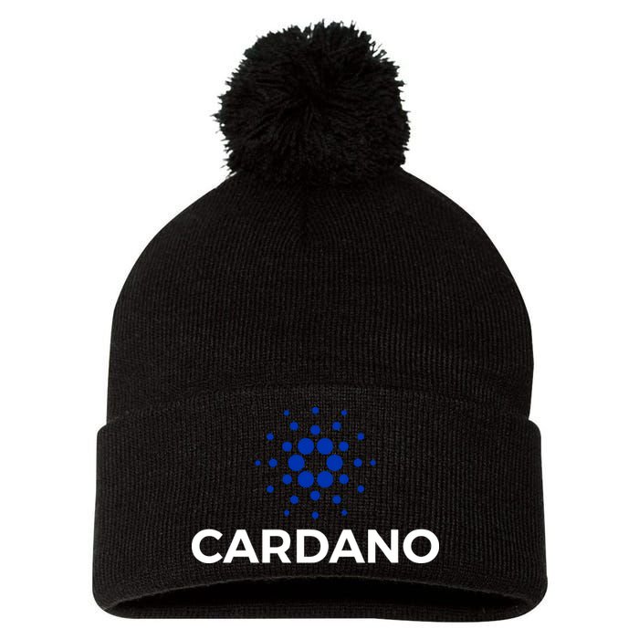 Cardano Logo Crypto Coin Blockchain Pom Pom 12in Knit Beanie