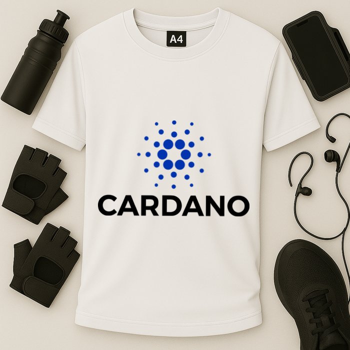 Cardano Logo Crypto Coin Blockchain Cooling Performance Crew T-Shirt