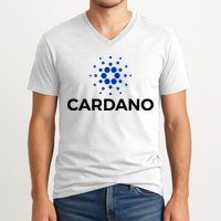 Cardano Logo Crypto Coin Blockchain V-Neck T-Shirt