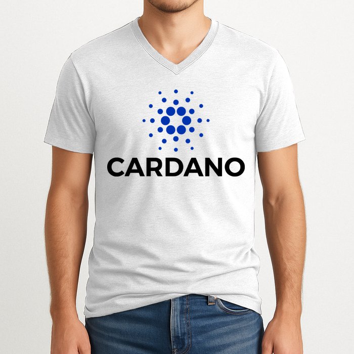 Cardano Logo Crypto Coin Blockchain V-Neck T-Shirt