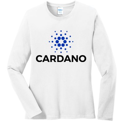 Cardano Logo Crypto Coin Blockchain Ladies Long Sleeve Shirt