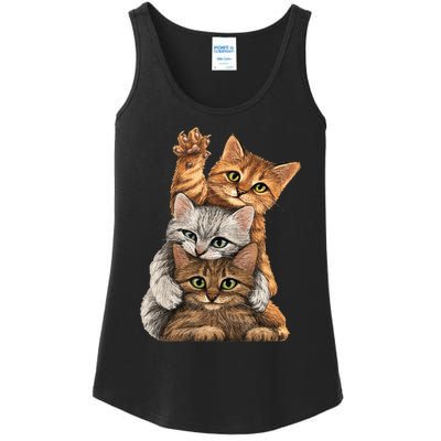 cute little Cats playing build Wall for lovers kitty kittens Ladies Essential Tank