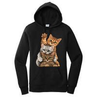 cute little Cats playing build Wall for lovers kitty kittens Women's Pullover Hoodie