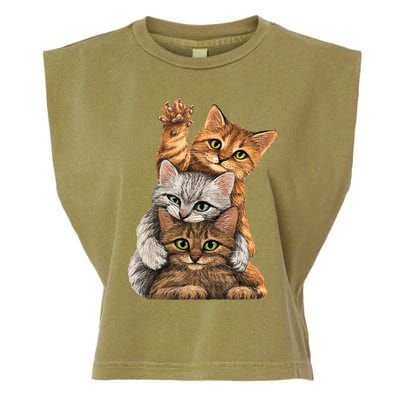 cute little Cats playing build Wall for lovers kitty kittens Garment-Dyed Women's Muscle Tee