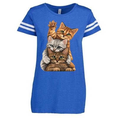 cute little Cats playing build Wall for lovers kitty kittens Enza Ladies Jersey Football T-Shirt