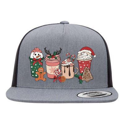 Christmas Latte Cute Comfort Flat Bill Trucker Hat