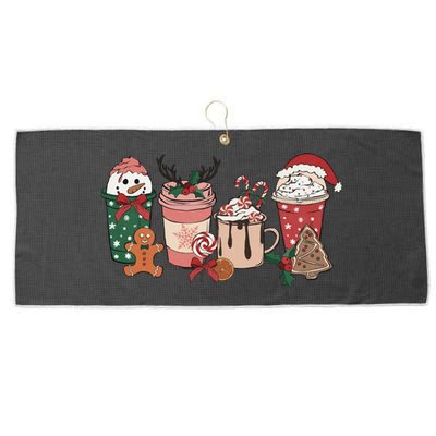 Christmas Latte Cute Comfort Large Microfiber Waffle Golf Towel