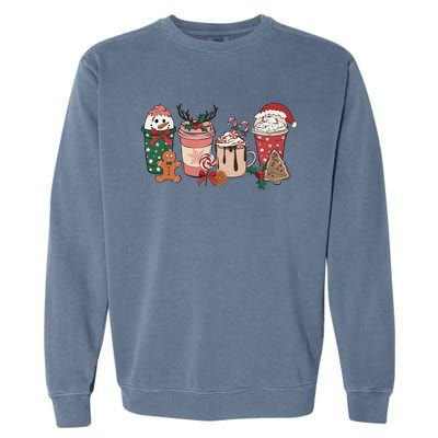 Christmas Latte Cute Comfort Garment-Dyed Sweatshirt