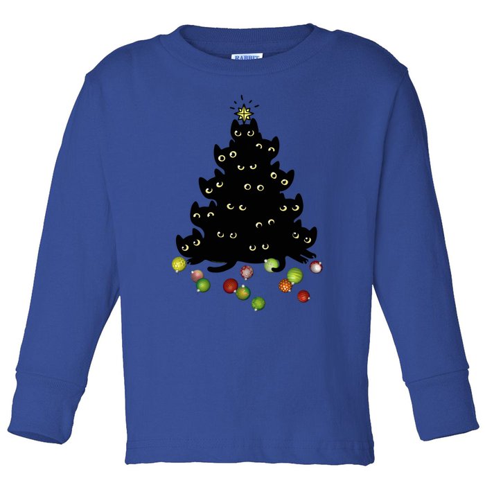 Cat Lovers Cute And Funny Holiday Tree Christmas Meaningful Gift Toddler Long Sleeve Shirt