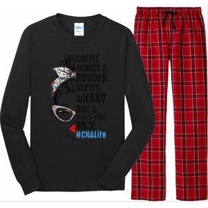 CNA Life Coffee Scrubs And Rubber Gloves Nurses Week Long Sleeve Pajama Set