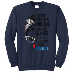 CNA Life Coffee Scrubs And Rubber Gloves Nurses Week Sweatshirt