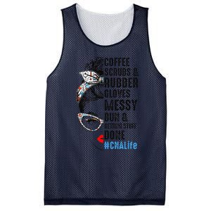 CNA Life Coffee Scrubs And Rubber Gloves Nurses Week Mesh Reversible Basketball Jersey Tank