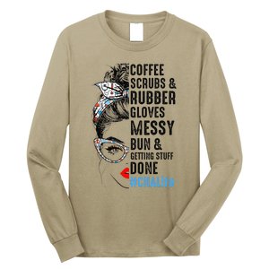 CNA Life Coffee Scrubs And Rubber Gloves Nurses Week Long Sleeve Shirt