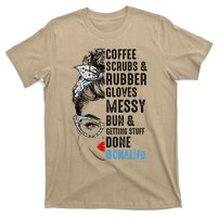 CNA Life Coffee Scrubs And Rubber Gloves Nurses Week T-Shirt