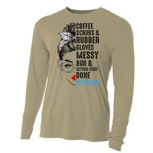 CNA Life Coffee Scrubs And Rubber Gloves Nurses Week Cooling Performance Long Sleeve Crew