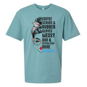 CNA Life Coffee Scrubs And Rubber Gloves Nurses Week Sueded Cloud Jersey T-Shirt