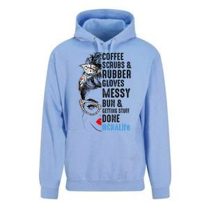 CNA Life Coffee Scrubs And Rubber Gloves Nurses Week Unisex Surf Hoodie