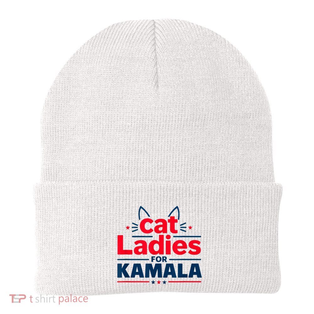 Cat Ladies Cat Lettering Positive Funny Knit Cap Winter Beanie