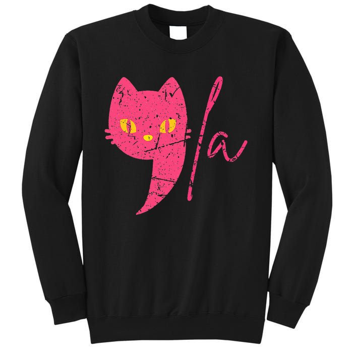 Comma La Cat Ladies For Kamala Harris Tall Sweatshirt