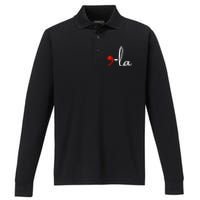 Comma La Cat Kamala Harris 2024 President Comma La Funny Performance Long Sleeve Polo