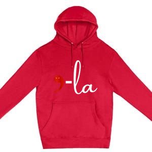 Comma La Cat Kamala Harris 2024 President Comma La Funny Premium Pullover Hoodie