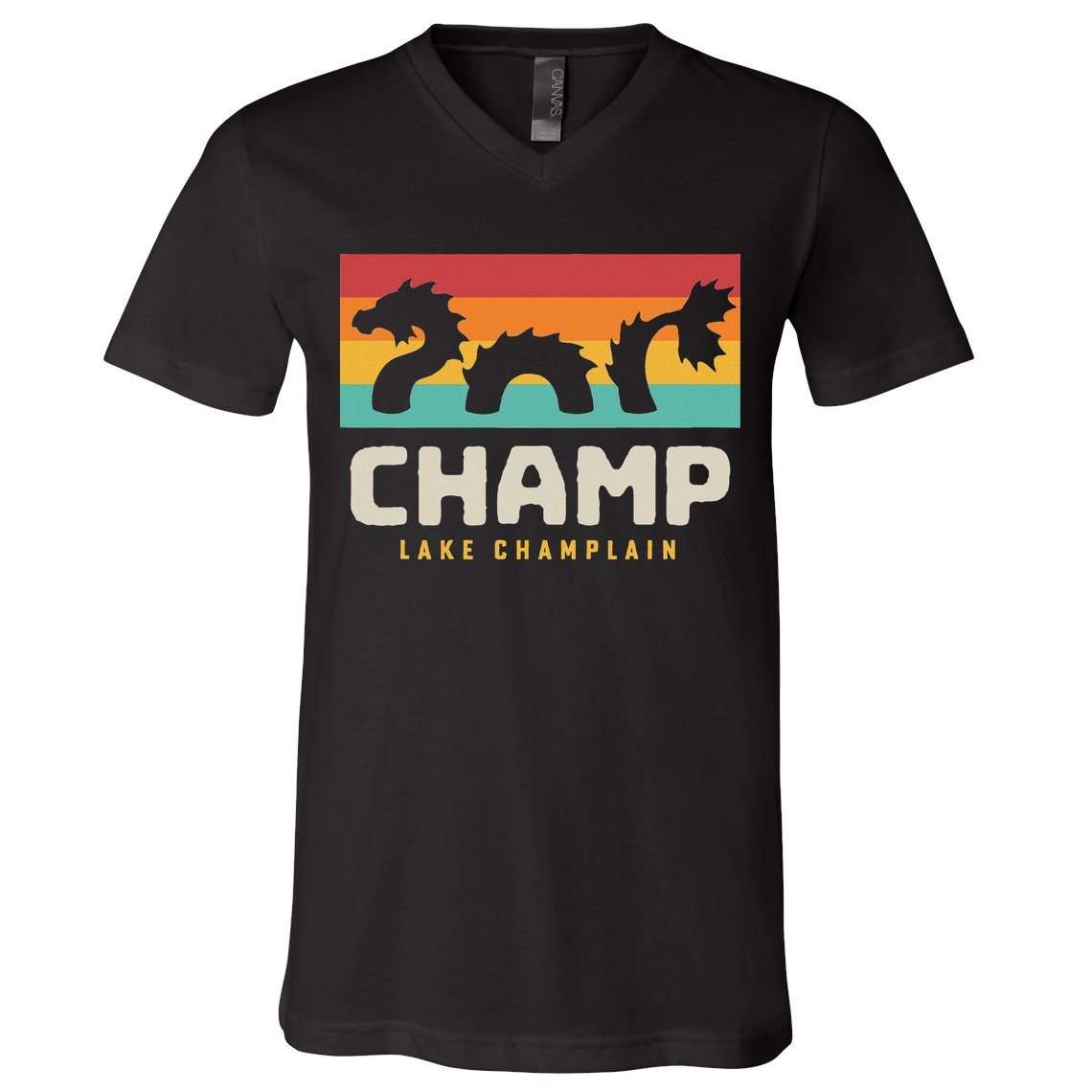 Champ Lake Champlain Monster American Folklore V-Neck T-Shirt