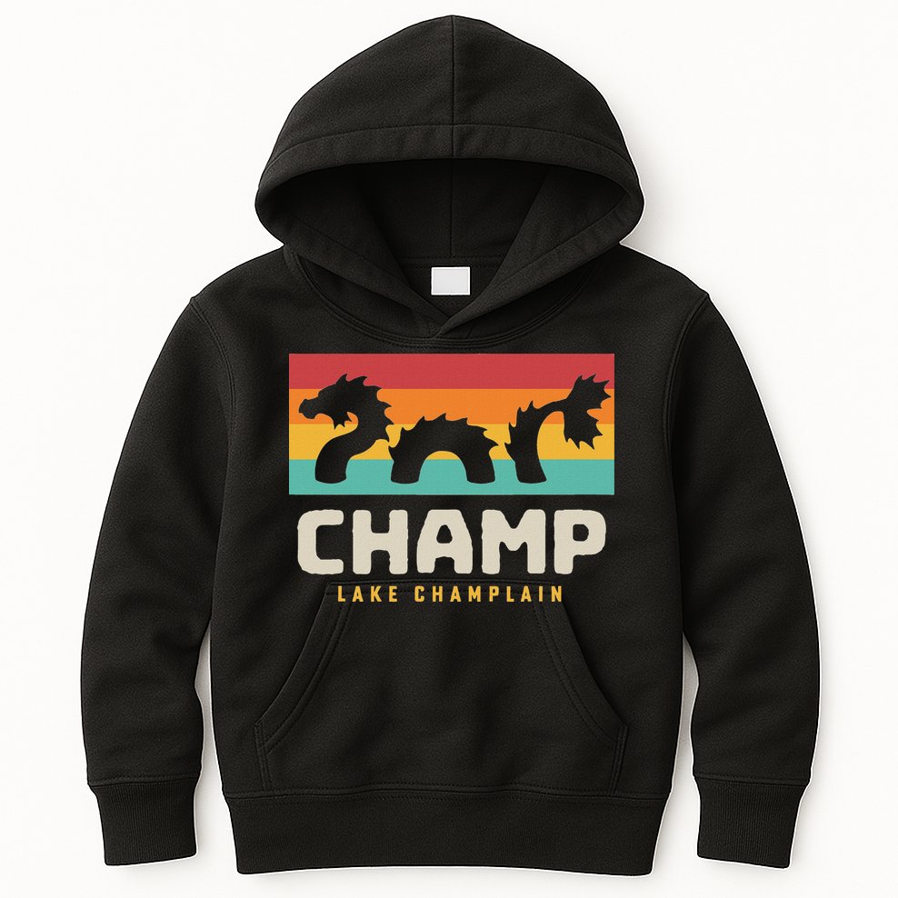Champ Lake Champlain Monster American Folklore Kids Hoodie