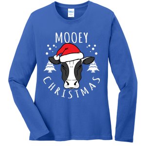 Cow Lover Cow Head Design Mooey Christmas Great Gift Ladies Long Sleeve Shirt