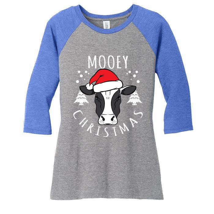 Cow Lover Cow Head Design Mooey Christmas Great Gift Women's Tri-Blend 3/4-Sleeve Raglan Shirt