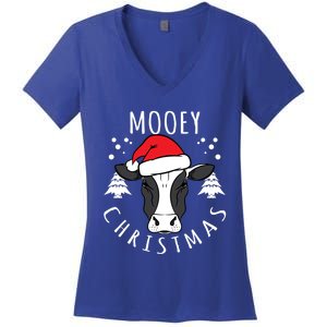 Cow Lover Cow Head Design Mooey Christmas Great Gift Women's V-Neck T-Shirt