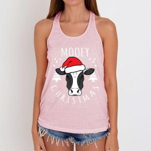 Cow Lover Cow Head Design Mooey Christmas Great Gift Women's Knotted Racerback Tank