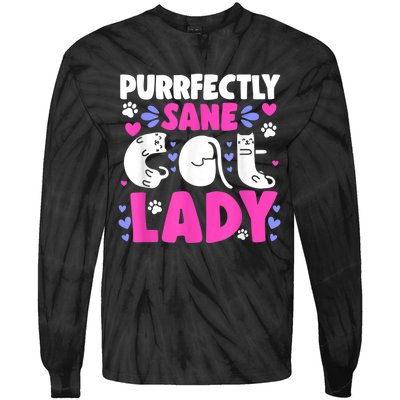 Cat Lady, Cat Lover, Womens Cat Tee, Cat Tie-Dye Long Sleeve Shirt