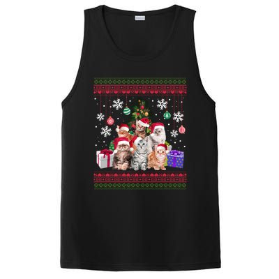 Cat Lover Christmas Funny Ugly Merry Cat Mom Dad Cool Gift PosiCharge Competitor Tank