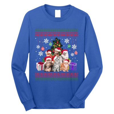 Cat Lover Christmas Funny Ugly Merry Cat Mom Dad Cool Gift Long Sleeve Shirt