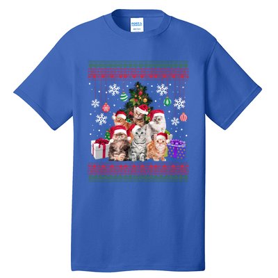 Cat Lover Christmas Funny Ugly Merry Cat Mom Dad Cool Gift Tall T-Shirt