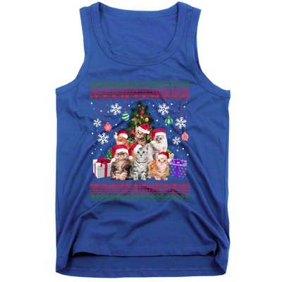 Cat Lover Christmas Funny Ugly Merry Cat Mom Dad Cool Gift Tank Top